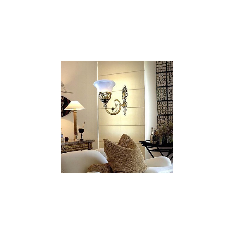 Apliques de pared de bronce con cristal muaré, estilo europeo, retro, clásico, 220 V