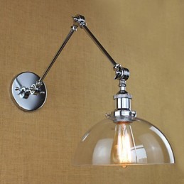 Lámpara de pared retro telescópica de cristal cromado