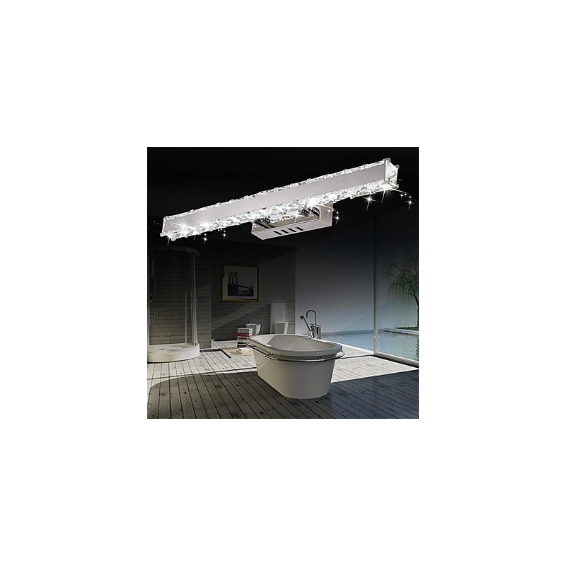 Iluminación de baño de cristal moderna y contemporánea de metal