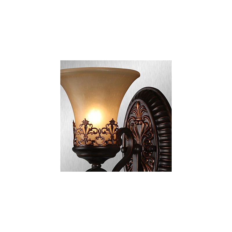 Lámparas de pared vintage de 1 luz con pantalla de vidrio y material de resina, ideal para dormitorio, sala de estar, pasillo.
