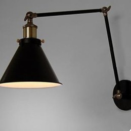 Lámpara de pared doble con sección de paraguas negra estilo loft con personalidad nostálgica industrial