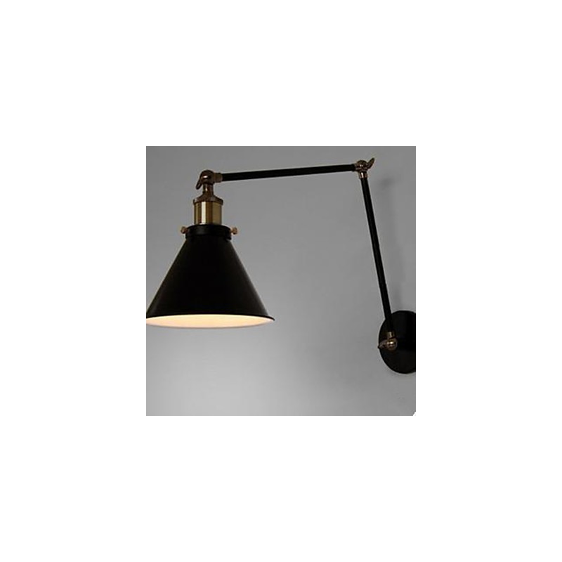 Lámpara de pared doble con sección de paraguas negra estilo loft con personalidad nostálgica industrial