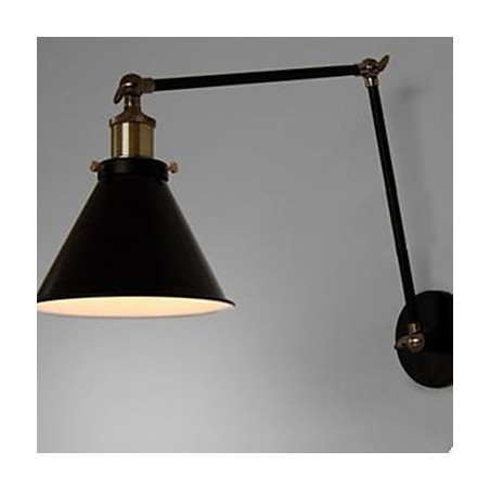 Lámpara de pared doble con sección de paraguas negra estilo loft con personalidad nostálgica industrial Lámpara de pared doble con sección de paraguas negra estilo loft con personalidad nostálgica industrial