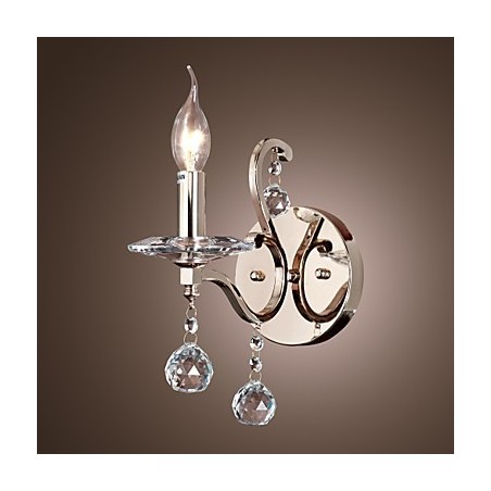 Lámparas de pared de cristal con forma de vela, modernas y contemporáneas de metal.