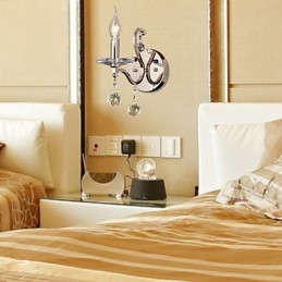 Lámparas de pared de cristal con forma de vela, modernas y contemporáneas de metal.