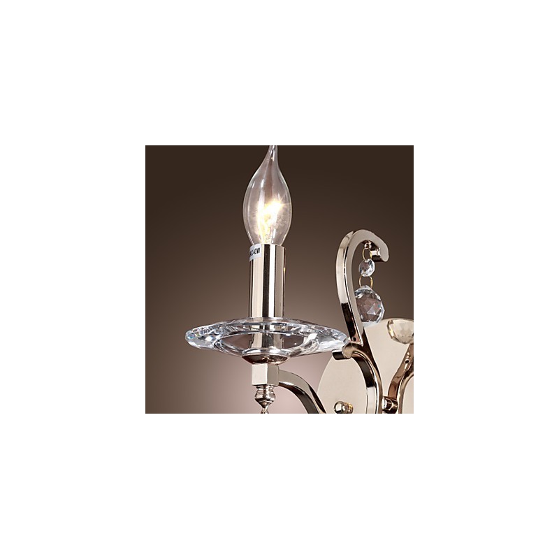 Lámparas de pared de cristal con forma de vela, modernas y contemporáneas de metal.