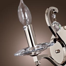 Lámparas de pared de cristal con forma de vela, modernas y contemporáneas de metal.
