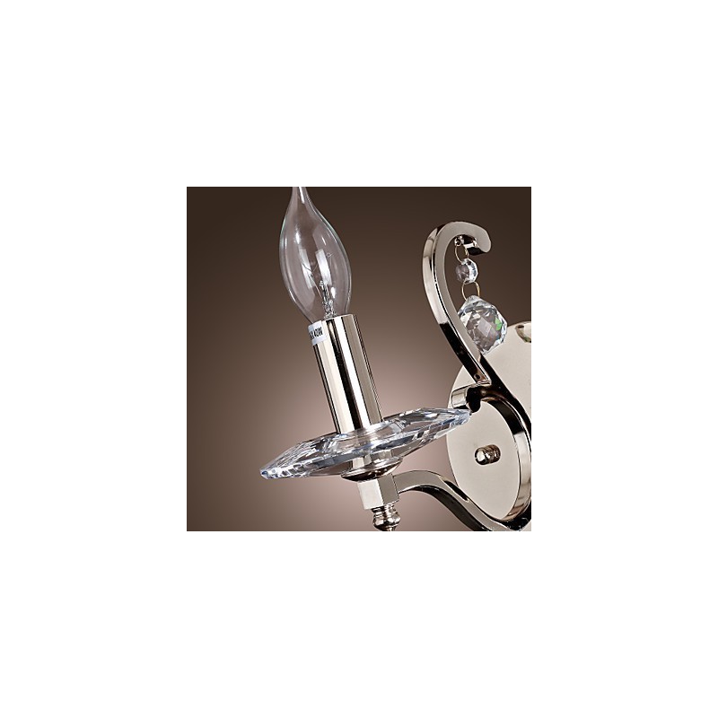 Lámparas de pared de cristal con forma de vela, modernas y contemporáneas de metal.