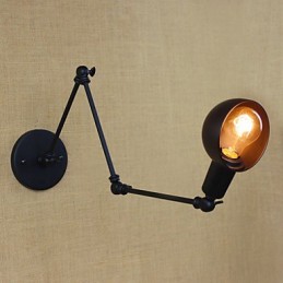 Lámpara de pared decorativa con tres luces de estilo retro para sala de estar, con brazo largo y barra angular ajustable.
