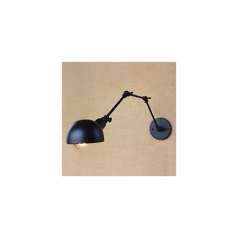 Lámpara de pared decorativa con tres luces de estilo retro para sala de estar, con brazo largo y barra angular ajustable.
