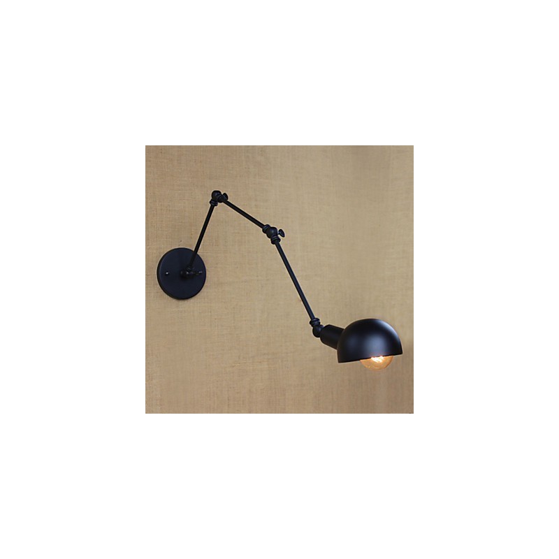 Lámpara de pared decorativa con tres luces de estilo retro para sala de estar, con brazo largo y barra angular ajustable.