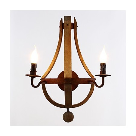 Apliques de pared estilo mini rústico de madera de bambú