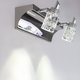 Iluminación de baño de cristal moderna y contemporánea de metal