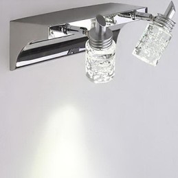 Iluminación de baño de cristal moderna y contemporánea de metal