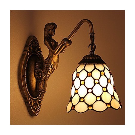 Lámpara de pared de hierro forjado creativa, estilo rural, estilo europeo, con luces de cristal Lámpara de pared de hierro forjado creativa, estilo rural, estilo europeo, con luces de cristal