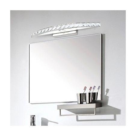 Lámpara de espejo de acero inoxidable y cristal.