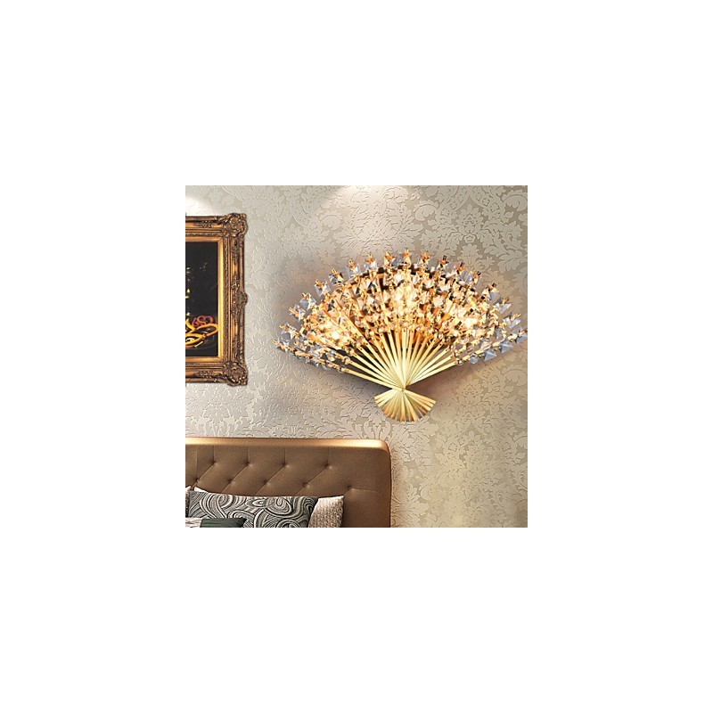 Lámpara de pared de cristal contemporánea y con diseño de abanico para San Valentín
