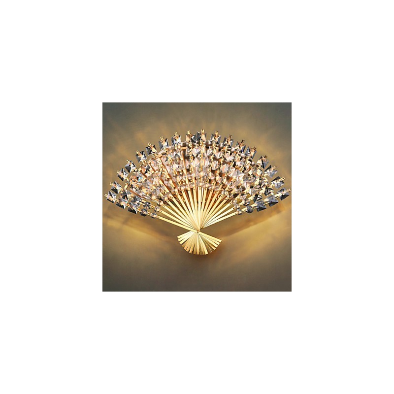 Lámpara de pared de cristal contemporánea y con diseño de abanico para San Valentín