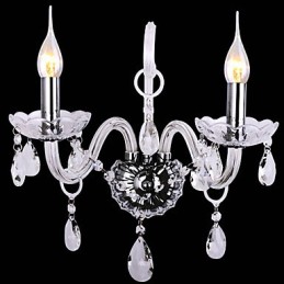 Lámparas de pared de cristal modernas con 2 luces en función de vela