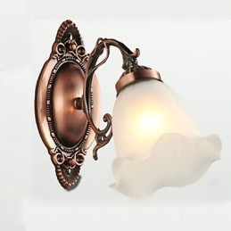 Lámpara de pared de hierro forjado, estilo europeo, elegante y moderno, de cristal retro.