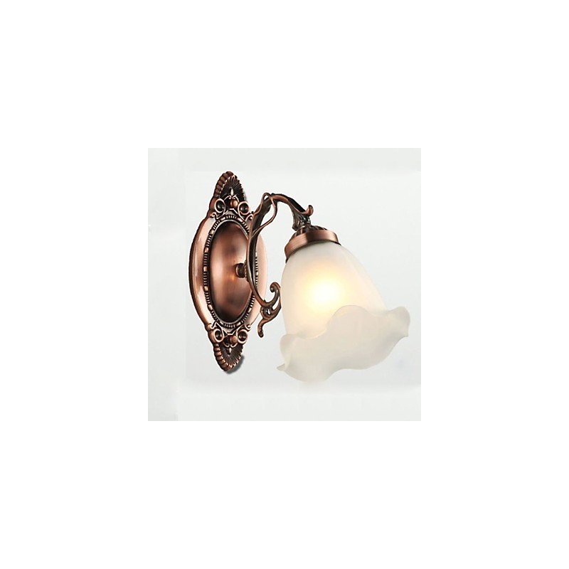 Lámpara de pared de hierro forjado, estilo europeo, elegante y moderno, de cristal retro.