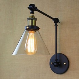 Aplique de pared decorativo de vidrio estilo pastoral retro de pueblo mediterráneo, tienda de ropa, restaurante y cafetería.
