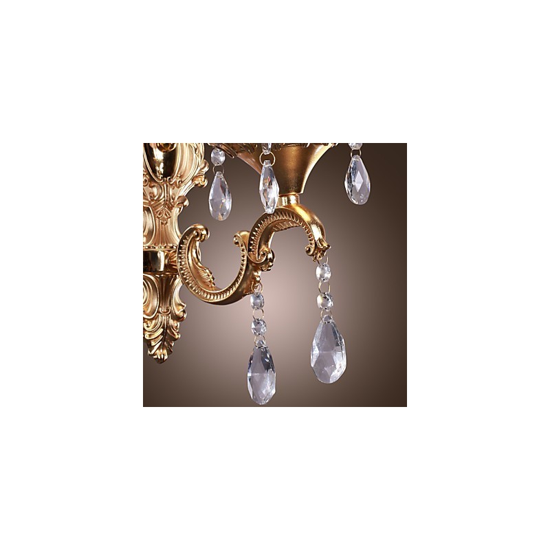 Elegante lámpara de pared de cristal en color rosa