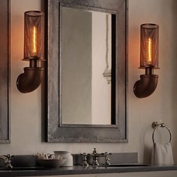 Lámpara de pared creativa de hierro forjado estilo loft restaurada de formas antiguas