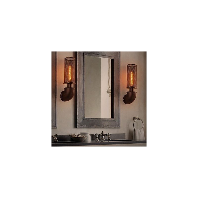 Lámpara de pared creativa de hierro forjado estilo loft restaurada de formas antiguas