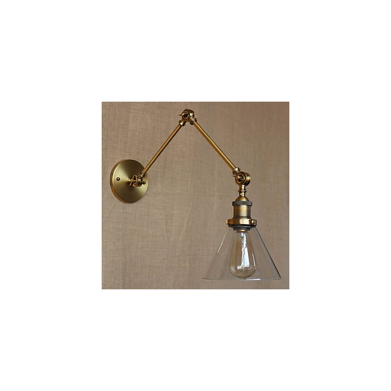 Aplique de pared de bronce decorado con estilo industrial, retro, vintage, para dormitorio, iglesia y salón.