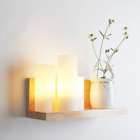 Apliques de pared estilo mini con pantallas de vidrio, modernos y contemporáneos, de madera y bambú. Apliques de pared estilo mini con pantallas de vidrio, modernos y contemporáneos, de madera y bambú.