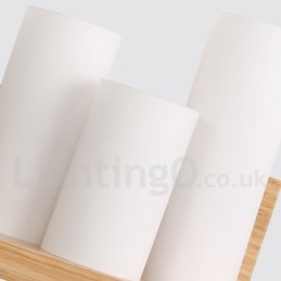 Apliques de pared estilo mini con pantallas de vidrio, modernos y contemporáneos, de madera y bambú.