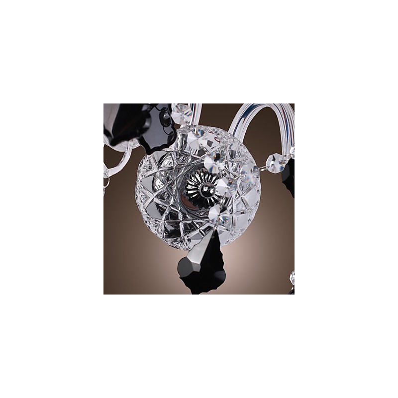 Aplique de pared de cristal con 2 luces y pantalla de tela