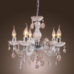 Lámpara de techo cromada Upligh, luz de vela, accesorio acrílico, lámpara colgante
