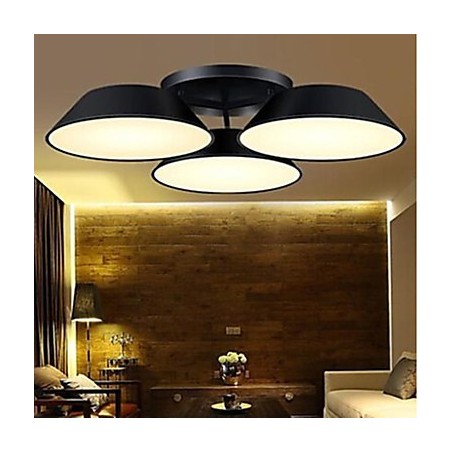 Lámpara empotrada de 3 luces, metal, acrílico, sencilla y moderna.