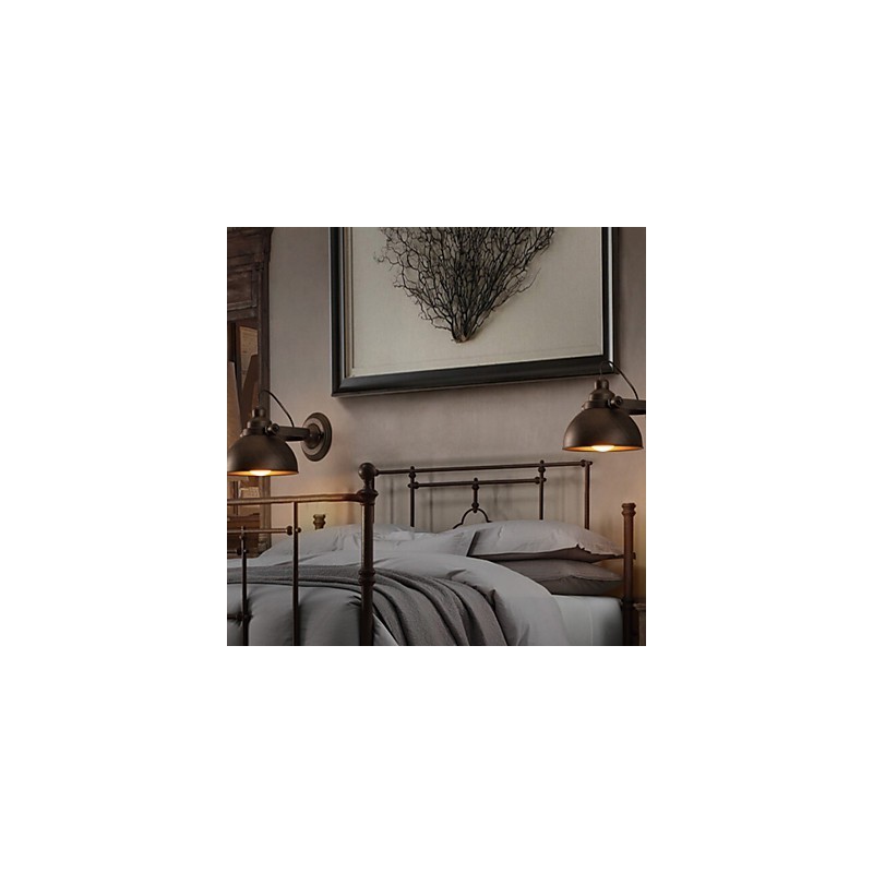 Lámpara de pared vintage creativa con maceta de hierro forjado para loft