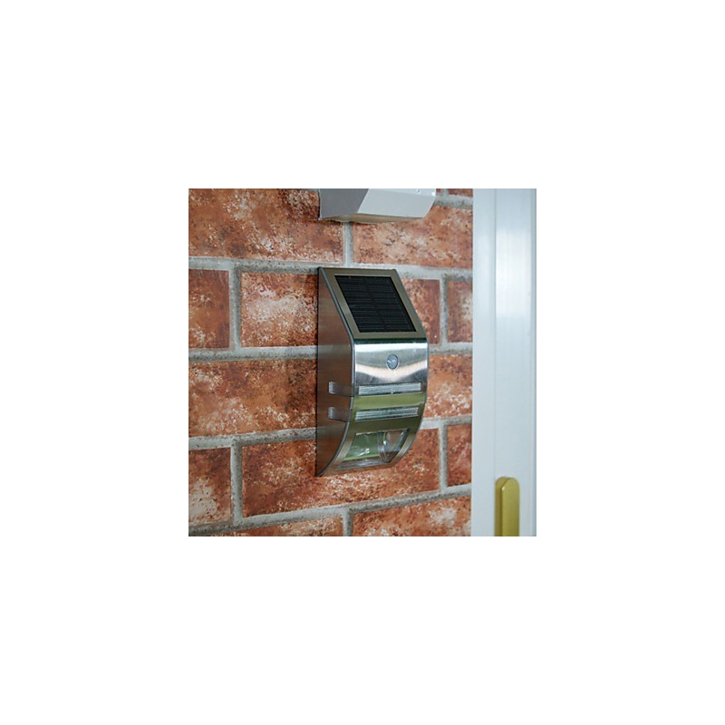 Lámpara solar de pared blanca con sensor de movimiento PIR