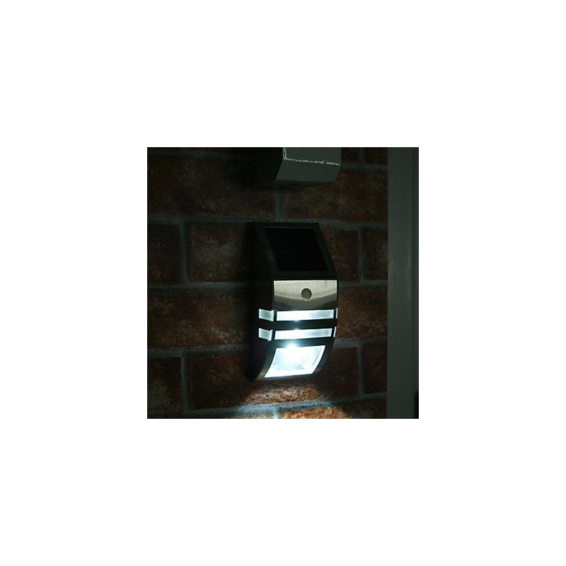 Lámpara solar de pared blanca con sensor de movimiento PIR