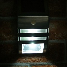 Lámpara solar de pared blanca con sensor de movimiento PIR