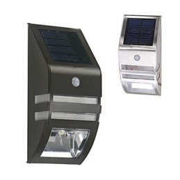 Lámpara solar de pared blanca con sensor de movimiento PIR