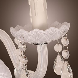 Aplique de pared de cristal con 2 luces y bombilla tipo vela