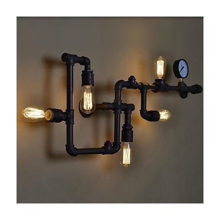 Apliques de pared de 5 luces, tubería de agua, hierro, estilo mini, estilo industrial, estilo campestre, metal. Apliques de pared de 5 luces, tubería de agua, hierro, estilo mini, estilo industrial, estilo campestre, metal.