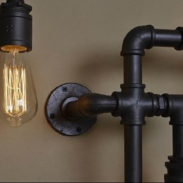 Apliques de pared de 5 luces, tubería de agua, hierro, estilo mini, estilo industrial, estilo campestre, metal.
