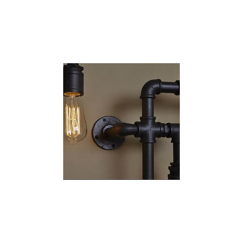 Apliques de pared de 5 luces, tubería de agua, hierro, estilo mini, estilo industrial, estilo campestre, metal.