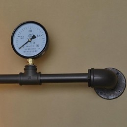Apliques de pared de 5 luces, tubería de agua, hierro, estilo mini, estilo industrial, estilo campestre, metal.