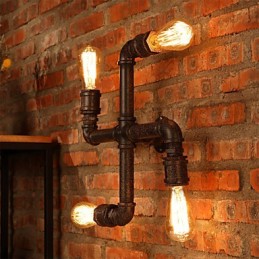 Apliques de pared de hierro con barra retro, estilo mini, rústico, de metal