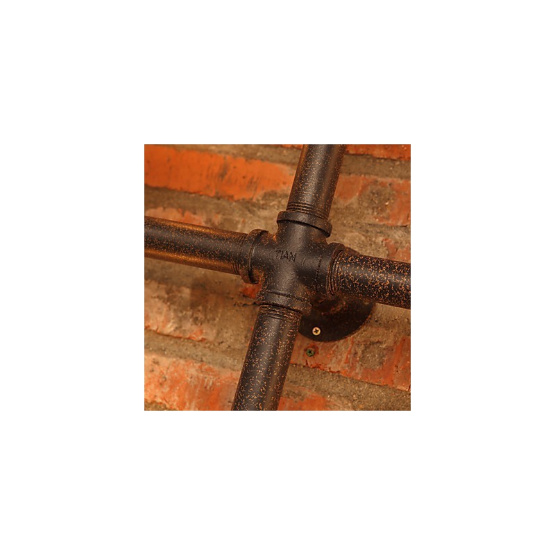 Apliques de pared de hierro con barra retro, estilo mini, rústico, de metal