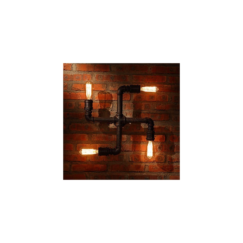 Apliques de pared de hierro con barra retro, estilo mini, rústico, de metal