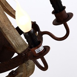 Lámpara de pared de madera rústica americana vintage con forma de barril de vino, ideal para sala de estar y dormitorio.