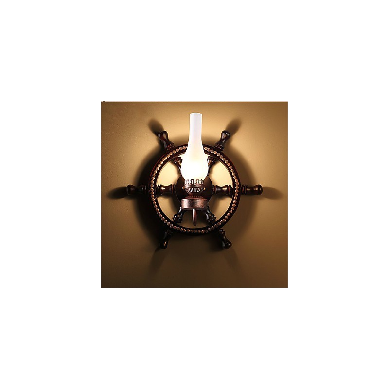 Lámpara de pared de una luz y cristal